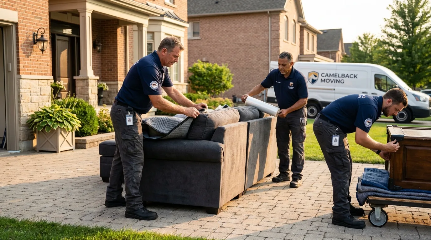 Large estate moving crew wrapping furniture in Mayo, SC